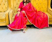 Wife in red saree from hot red saree