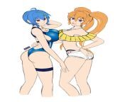 Drawing in progress - Xenovia and Irina with their swimsuits from High School DxD. from alex and irina