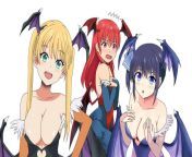 Saki Saki, Nagisa and Mirika in demon outfits from nagisa and