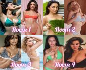 Pick one room to enter and have a threesome. You can choose one of the 2 as your wife and the other as your girlfriend. (Room 1 - Sunny Leone and Kendall Jenner) (Room 2 - Kiara Advani and Sydney Sweeney) (Room 3 - Disha Patani and Margot Robbie) (Room 4from sunny leone as pa