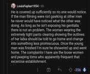 this was on a post of a guy masturbating in public while filming a girl doing squats, what an opinion folks from guy fingering in public