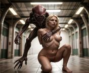 Human female is alien monster hostage from cartoon alien monster beast fuck