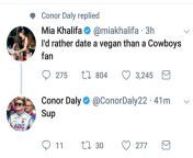 Conor Daly trying to hit up adult film star Mia Khalifa on Twitter from porn star mia khalifa ki chudai video