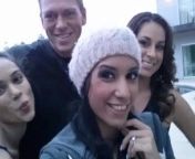 Leilani Gold, Jamie Stone, Tia Cyrus, and Delilah Davis on a porn set at Brad Armstrong&#39;s house. from tia cyrus divoced milf