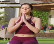 Raashi Khanna Showing off her cute navel while performing Yoga from tarun khanna