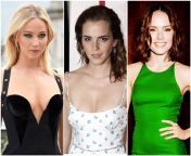 Jennifer Lawrence, Emma Watson, Daisy Ridley... 1. She rides you in a limo to the red carpet, cum on her face 2. She is your real life sex doll for 24hrs 3. She role plays as your favorite character begging you to fill her with cum from bangla bacchader sex xxxxx 2 to 3 minre