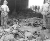 TDIH: April 13, 1945, World War II: German troops kill more than 1,000 political and military prisoners in Gardelegen, Germany. See comment for more info about photo. from 155chan april 13