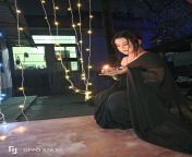 Light night with black saree from fashionocean floor saree