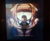 Reposting my first cumtribute because Erome took down my video. Chose Monika as my first cumtribute because in this pic she looks so hot begging for cum on her knees~ video in comments for those who wanna see it &amp;lt;3 from my video preview