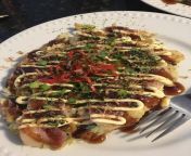 Just made Osaka style Okonomiyaki at home. Had it last month in Osaka, plus we had Hiroshima style with Oysters in Hiroshima. I prefer Osaka style. from misonary style
