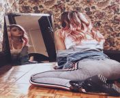 Chrissy Costanza of against the current. from against the current leather pants