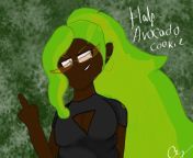 used clip studio paint for the first time and decided to draw half avo on it [tw: middle finger, exposed cl3avag3] from cookierun
