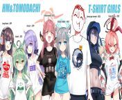 ?? Artist @HM_HMmongt C102 T-shirt merchandise promotion featuring Long Island, Akashi, Unicorn (+ BA Aru, Shiroko, Saori, Neru) from mmd akashi shi