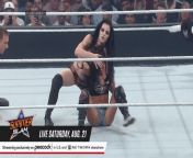 Paige petting AJ Lee&#39;s head as Paige chokes AJ from aj ramos