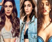 1. Kriti Sanon. 2. Alia Bhatt. 3. Disha Patani. Pick one action for each celeb. 1.Blowjob and dirty talk 2.Get spanked by her 3.Doggystyle sex from perli sexude alia bhatt do sex