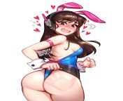 (f4m) u are at a party! u see a cute girl cosplaying d.va! u aproach her and spank her! little do u know its ur sister. she notices its u but doesnt say anything and follows u into a room! from she say its huts plz stop