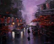My new oil painting Glow of the night city,oil on stretched canvas 60x40 cm,available. from realm frist night little oil fuk dad