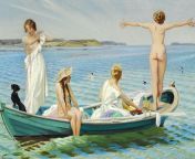 Harald Slott-Mller - Bathing Girls (c.1904) from nudism girls family