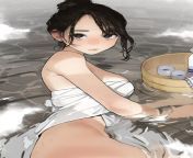 [ART] - Douki-chan in the bath (by Yomu) - Ganbare, Douki-chan from 128 chan