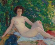 William Wiessler Jr. - Nude on a Blanket (1923) from jr nude pageantctress manjari