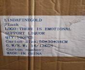 Looks like Ling Ling fucked up again - I got a package in a box for flasks that say &#34;THERE IS EMOTIONAL SUPPORT LIQUOR&#34; from 15innch ling