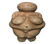 Oolitic limestone statuette of a woman &#34;Venus of Willendorf&#34;. Limestone coloured with red ochre. Upper Paleolithic period, Gravettian culture, c. 30,00025,000 BP. Found in 1908 near Willendorf, Lower Austria, Austria. Height: 11.1 cm. Naturhist from hindi bp story in