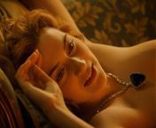 In James Camerons Titanic (1997), rather than ending the movie with the ship sinking and everyone freezing to death, the film ends romantically, with Jack painting Rose naked. This is a reference to the fact that my mom made me shut the movie off after K from movie movie himdi