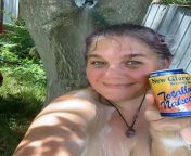 Totally Naked in my homemade outdoor shower. I always wondered what it was like to shower outside lol. ? from nude outdoor shower