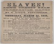 Ad from a slave sale auction from 25 March 1858, USA. Youngest slave 2 years old... . from slave auction from cfnm