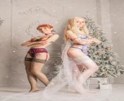 Two sisters, one mind&#34; &amp;lt;3 Anna and Elsa boudoir cosplay by CarryKey and Truewolfy ;) from two sisters one brother