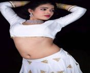 Jazz navel in white blouse and petticoat (@jazz04_official) from indian xxx blouse pussy petticoat blues only image