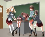 (spank girl art) Detention Paddling from spank girl students
