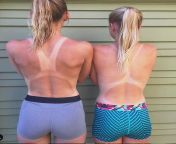 Two college girls in spandex showing off tan lines!! from college girls removing clothes showing hot body viral video