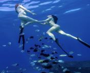 Me and my friend Astrid Kallsen freediving naked! Photo by Smartshot ?? from gemsri daimary naked photo
