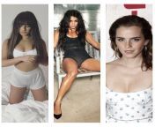 Dirty girl edition: Lea Michele, Vanessa Hudgens and Emma Watson: 1) upside down loud/sloppy throat fuck. 2) the filthiest dirty talk you can handle. 3) stops mid-fuck to take off the condom then puts it back in. from michele morrone