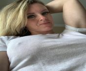 White t-shirt and no bra = weekend mom uniform from no bra busty mom hanging tits