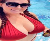 Mature Cleavage at the pool. from mature hips at the