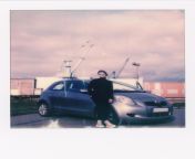 Old camera (SX-70), old shipyard, old car, young girl. from 70 old sex tel