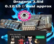 Want some roaring Dragons that will keep your flavour intense for days. Why not head over to the website today and also use my personal exclusive code &#39;ferret15&#39; for 15% across the website Visit the website at:- WWW.TKD-ACCESSORIES.COM from website