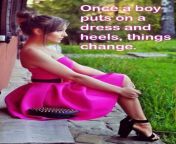 Once a boy puts on a dress and heels, things change. from village dress change aunty