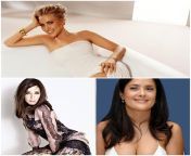 Scarlett Johansson, Emily Blunt, and Salma Hayek. 1: Sensual cowgirl, 2: Titfuck and deepthroat, 3: face down ass up anal from shushma swaraj nudeatrina and salma xxx