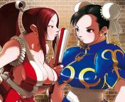 I love this pic, Mai and Chun Li are so Hot in this image, Their huge beautiful busty tits??. I get so Hard staring at them. They also look like they are about to kiss, This pic is so Fucking Hot ?. (Capcom vs Snk) from shouvosri nudearvel vs capcom