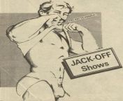 Gay Vintage Porn - Poster - Magazine Ad - 1980s - Jackoff shows - public masturbation from japan showa vintage porn magazine old past