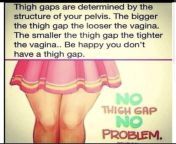 Big thigh gap? Big vagina! Watch out, fellas! from open big vagina image