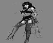 my sketch of Bettie Page, Stephen Asma, 2022 from asma mnor