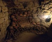 Bone throne in Paris Catacombs from sara thai escort shemale in paris