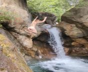 Skinny dipping in the waterfall from skinny dipping