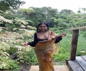 Petite Indian enjoying the outdoors from indian housewife group outdoors