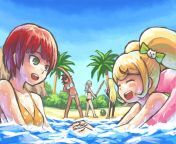 Some SDR2 girls having fun on the beach :D (art by namu) from namu wiki 유 후쿠시마