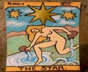 Emily’s Star, acrylic. I painted this Star Tarot for my best friend who is moving away for a new job. I chose the star is it is her favorite. from star jolshha ржмрзЛржЭрзЗржирж╛ рж╕рзЗ ржмрзЛржЭрзЗржирж╛ ржирж╛ржЯржХрзЗр